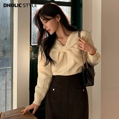 [メガ割りSALE]ビッグリボンニット・p619970