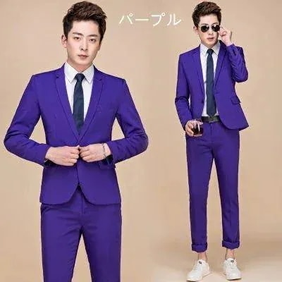 母の日メンズスーツ10色入荷上下セットスーツセットメンズ