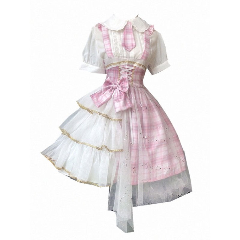 甘いロリータドレスアイドル宣言弓ピンクロリータジャンパースカート