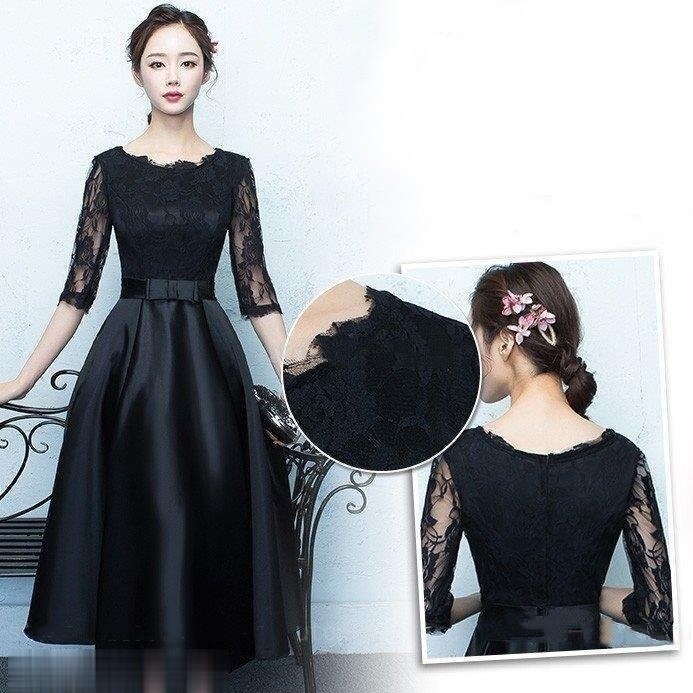 パーティードレス ドレス 結婚式 ワンピース 袖あり ロングドレス 演奏会 パーティドレス レースワ