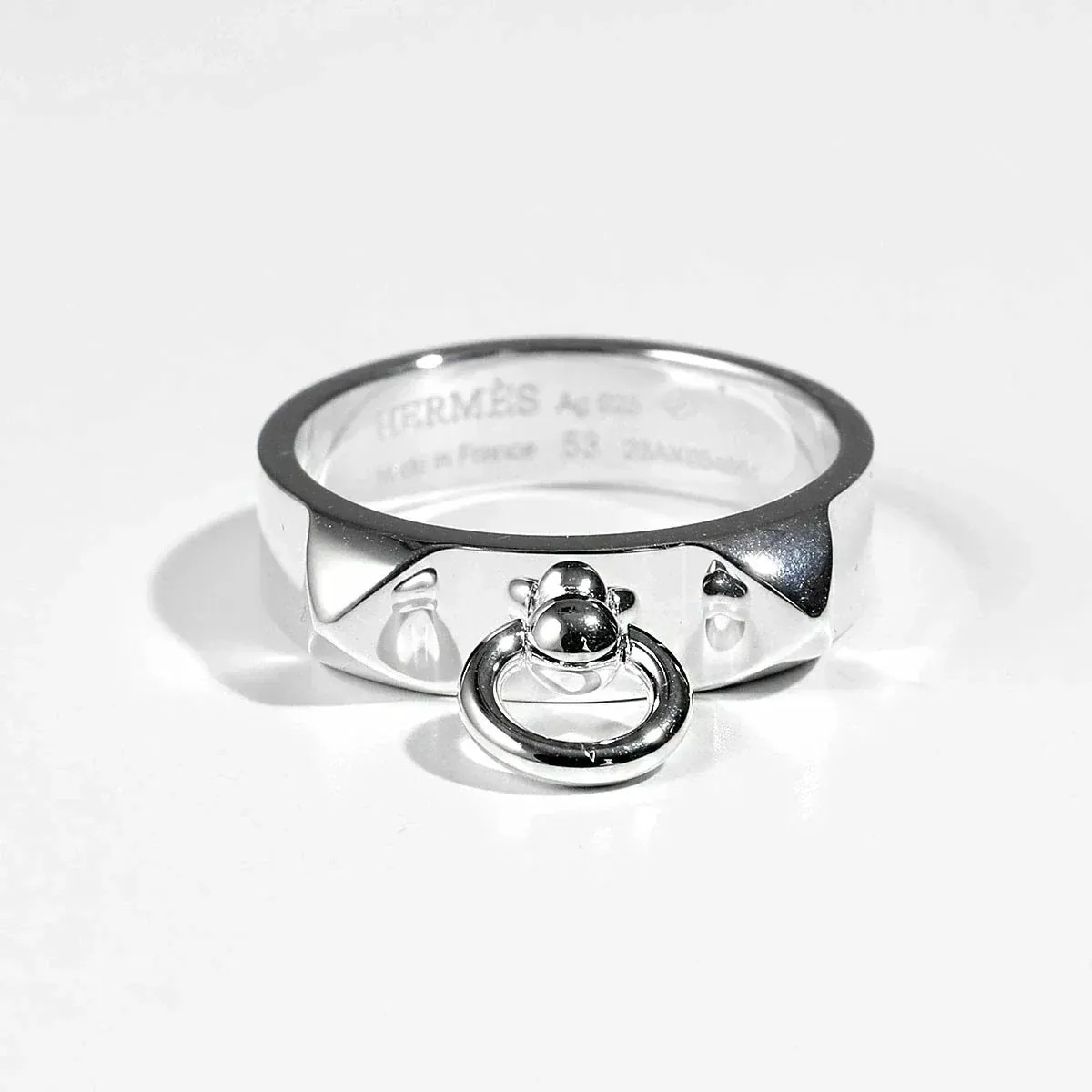 HERMES エルメス リング コリエドシアン Collier de Chien PM メンズ スタッド フロントリング 指輪 silver925 SV シルバ