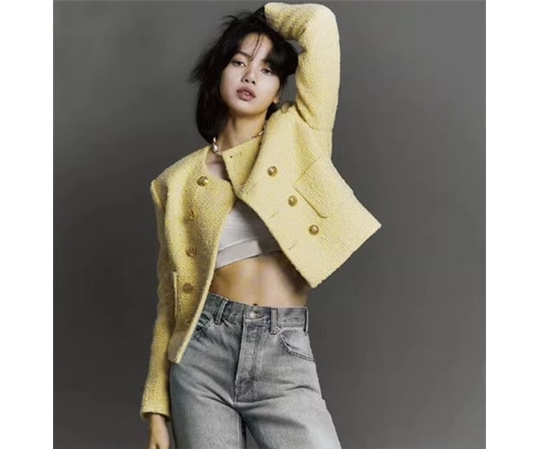 レディース ジャケット 上着 ノーカラージャケット ショート 長袖 ストレート 異国風 ボタン ツイード 大人可愛い きれいめ シンプル 上品 おしゃれ レトロ こなれ感 エレガント 存在感