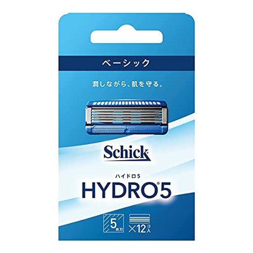 SCHICK(シック) 5 ベーシック 替刃 (12コ入) スキンガード付 5枚刃 ブルー
