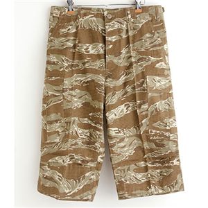 アメリカ軍 BDU クロップド カーゴパンツ 迷彩服 Lサイズ デザート タイガー 7分丈 リップストップ レプリカ ミリタリーパンツ