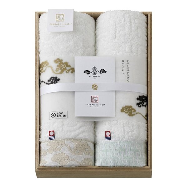 今治謹製 雲母唐長タオル 唐長文様 ロングフェイスタオル2枚 ZOA315377412 5,040円