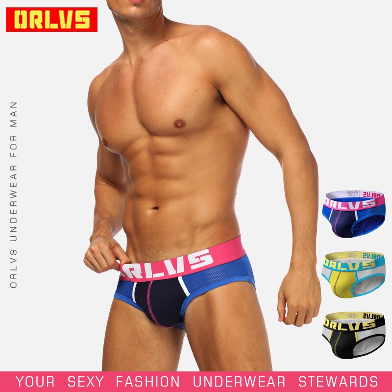 Orlvs-男性用の通気性のあるナイロンパンティー,快適でセクシーな下着,速乾性,メッシュブリーフ1