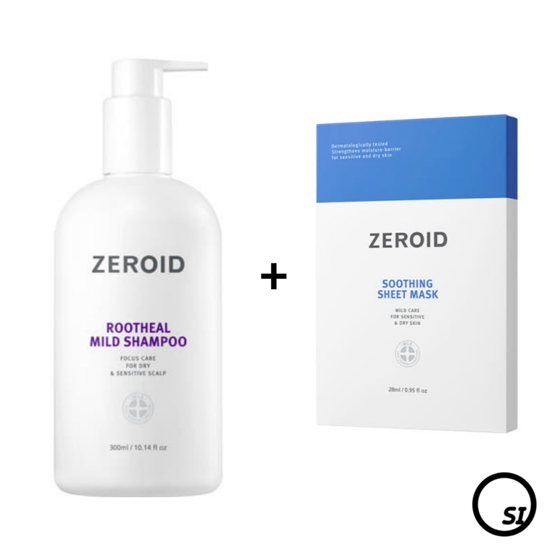 【SET】ルートヒル マイルドシャンプー 300ml + スージングシート マスクパック 5枚