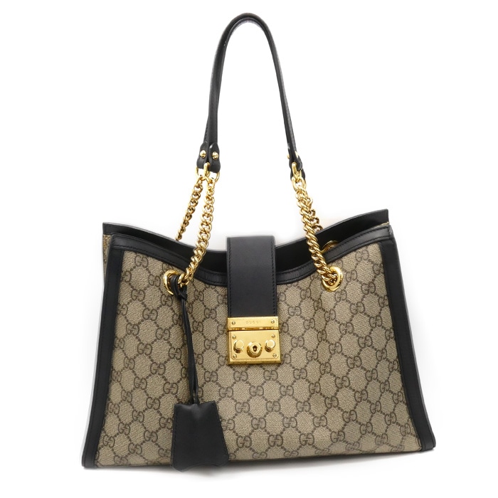 GUCCI グッチ パドロック　GG ミディアム ショルダーバッグ ベージュ ブラック 479197 中古
