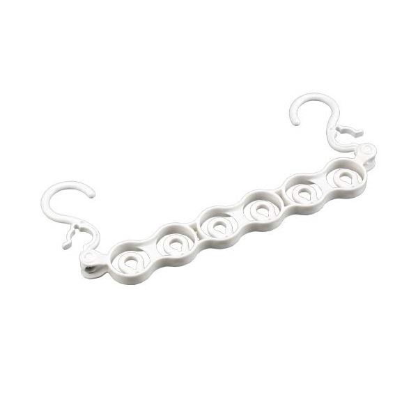 (まとめ) ハンガーホルダー/洗濯用品 6連 幅35.2奥行2.6高さ15.9cm ホワイト 160個セット