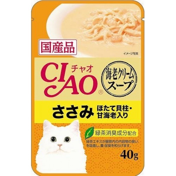 （まとめ買い）いなば スープ 海老クリームスープ 40g 猫用 キャットフード [x48]