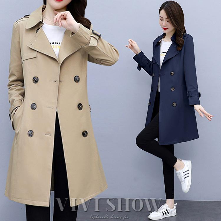 【SNS大人気】トレンチコート スプリングコート ロング丈 レディース スレンダーライン 細身 トップス 入学式 卒業式 通勤 通学 vivishow