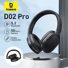 Baseus D02 Pro ワイヤレス Bluetooth ヘッドフォン HIFI ステレオイヤホン折りたたみ式スポーツヘッドセットオーディオケーブル付き foriPhone タブレット