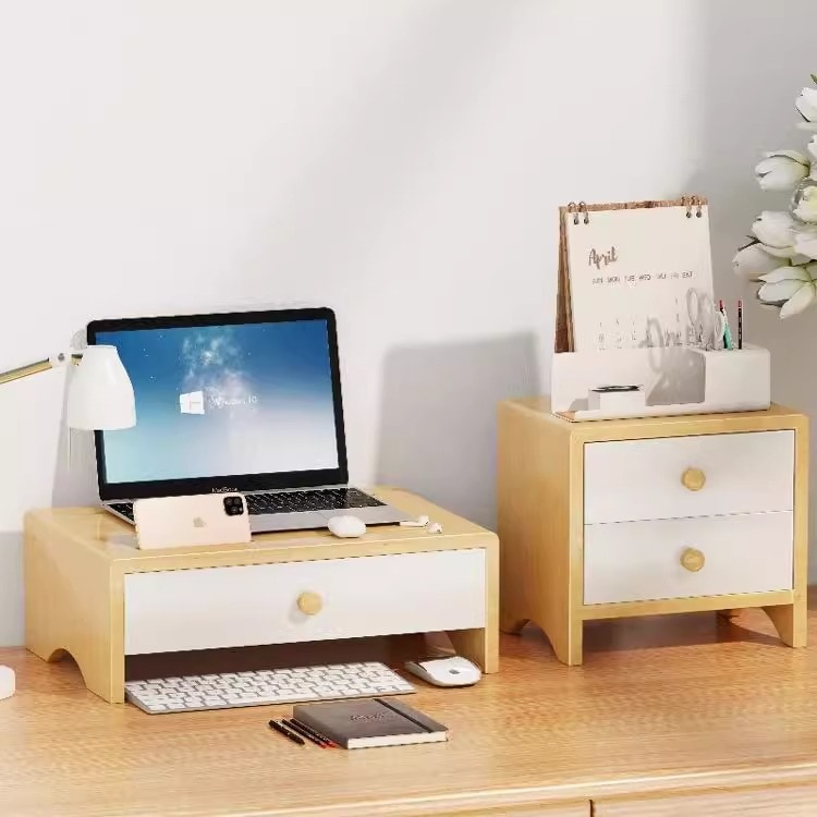 ラップトップモニターラックデスクトップコンピューターラックモニターラックデスクトップ引き出しストレージボックスストレージラックデスクトップコンピューター