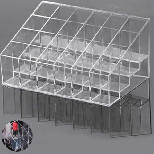 Clear Acrylic 24 特価商品 Lipstick Holder Display Storage Makeup Stand Case Cosmetic 宅送