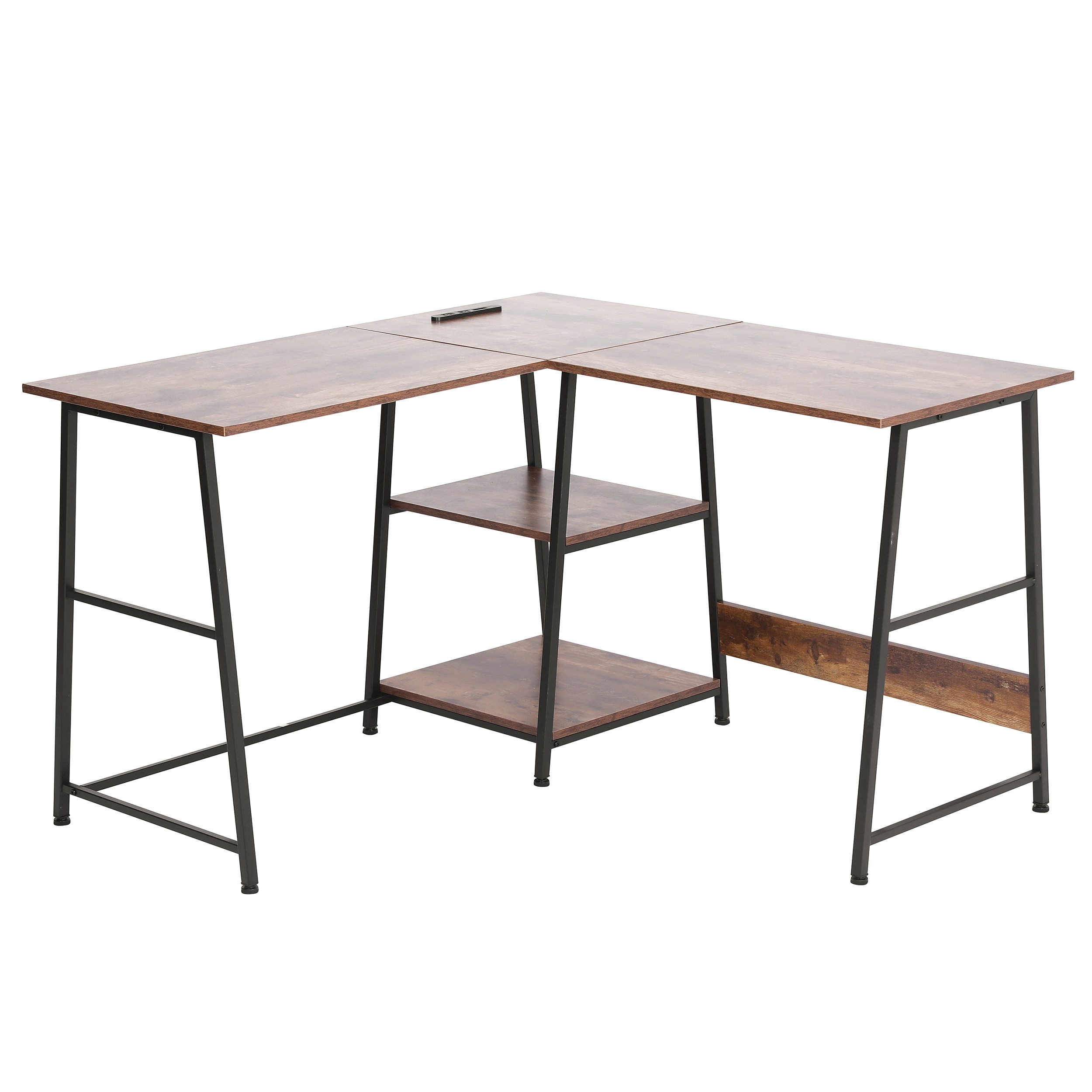 【日本国内出荷-3日で配達】パソコンデスク PCデスク L字机 ゲーミングデスク コンセント付き 学習机 勉強机 在宅ワーク 平机 ワークデスク オフィスデスク 書斎机 学習デスク 事務机DJYC38