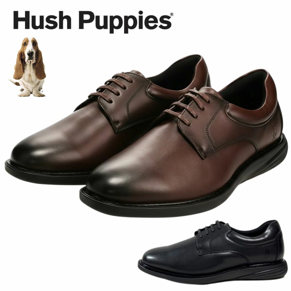 ハッシュパピー メンズ レザー ウォーキングシューズ M-7131T スニーカー 防水設計 紐 軽量 幅広3E 本革 紳士靴 カジュアル Hush Puppies 7131T