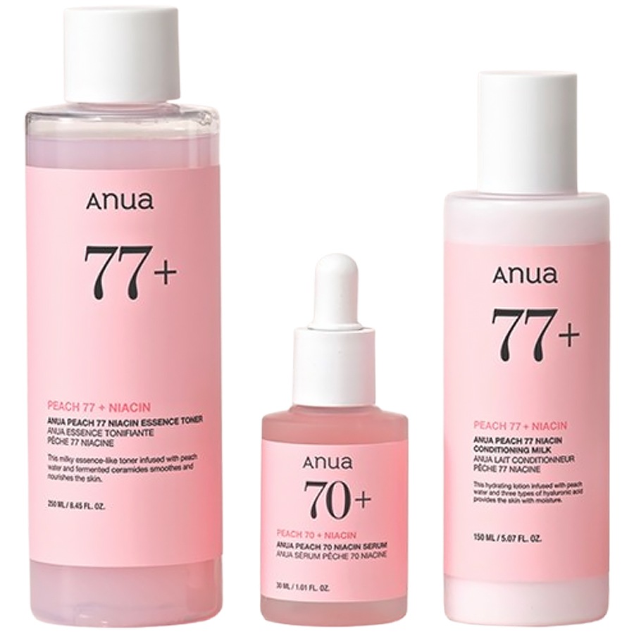 桃 77 ナイアシン 3セット（エッセンストナー 250ml + セラム 30ml + コンディショニングミルク 150ml）