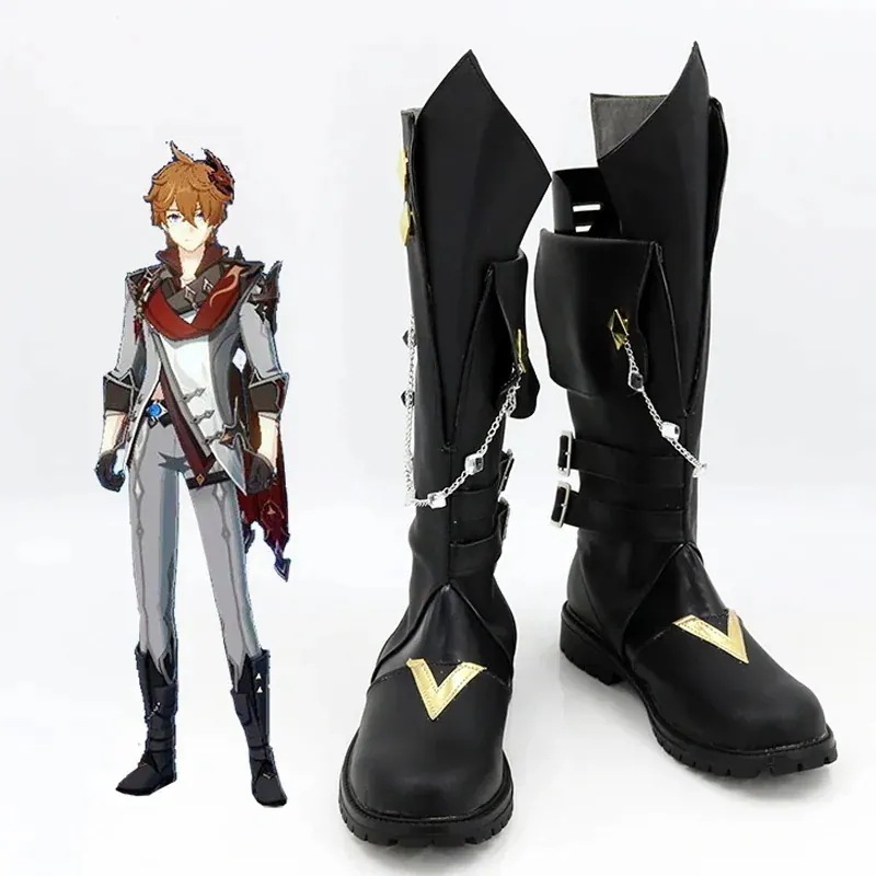 原神タルタリヤコスプレ靴ブーツ