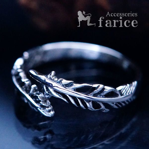 フェザー(羽)ラウンド型ブレイクデザイン メンズ インディアンジュエリー シルバー925 リング