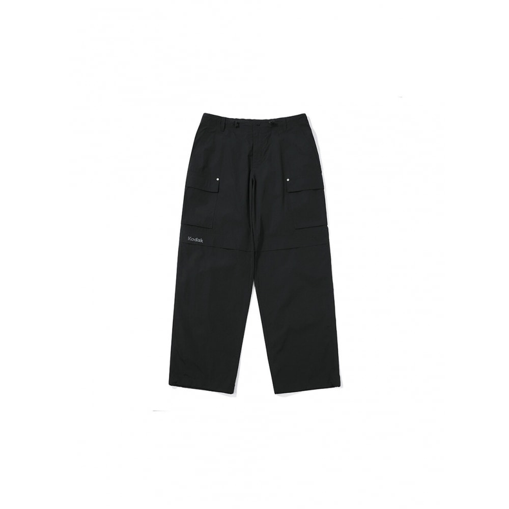 コダックアパレルセミワイドフィットストリングカーゴパンツブラック
