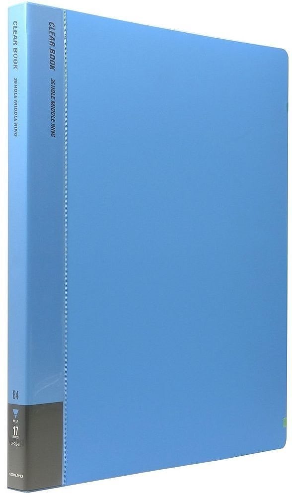 （まとめ買い）クリヤーブック 替紙式 B4縦 36穴 12枚ポケット 青 ラ-724B [x3]