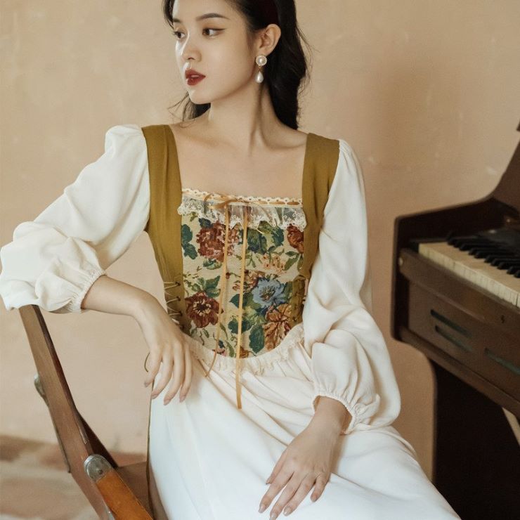 タイウエスト切替え長袖ロングワンピース ワンピース 結婚式 ワンピ 二次会 入学式 入園式 卒業式 大人 上品 OL レディース 春 夏 秋 冬 6,116円