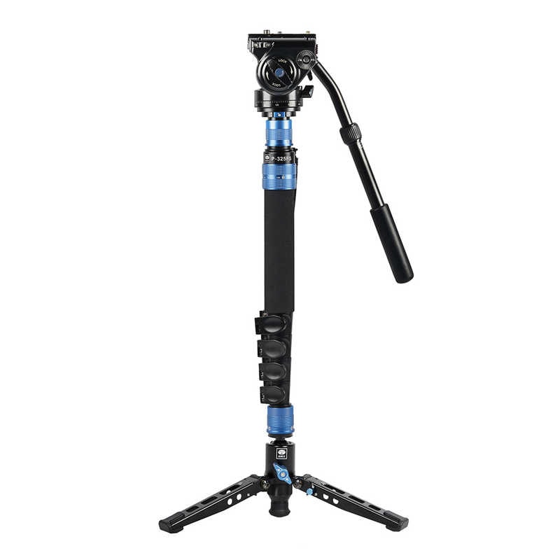 SIRUI　カーボンファイバー製5段一脚 S セット(油圧式雲台：VH-10) ブラック　P-325FS+VH-10-JP