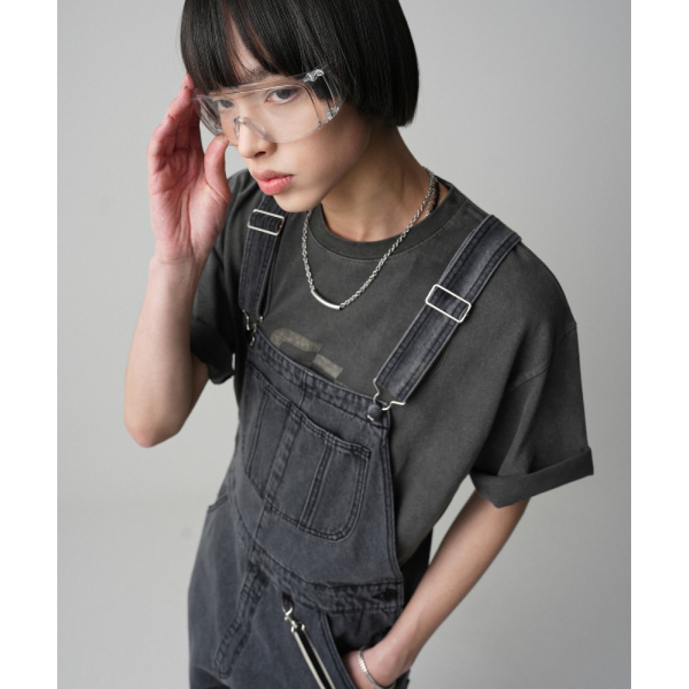 アヴァンドレスルピーオーバーオールワイドパンツブラック