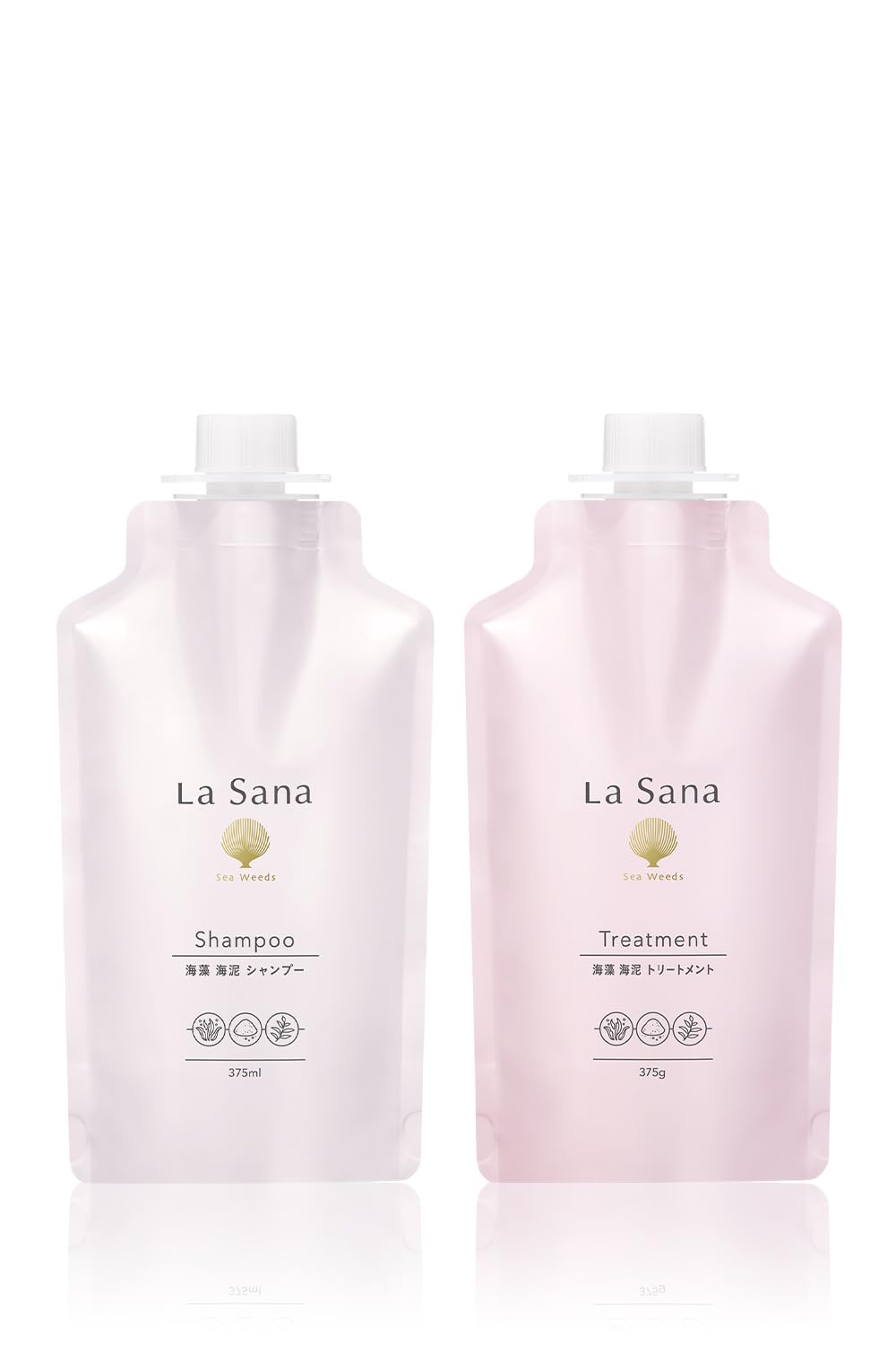 ラサーナ (La Sana) 海藻 海泥 シャンプー＆トリートメント ローズヒップの甘ずっぱいさわやかな香り (（新）詰め替え用セット)