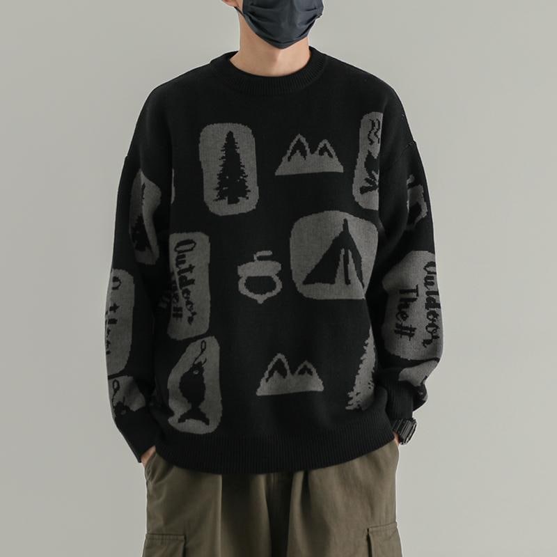 メンズ ファッション 服 男性用 オシャレ シンプル 大人 かっこいい 大きいサイズ ストリート 紳士服 クルー ネック セーター 厚手 プルオーバー トップス スタイル セーター ジャケット