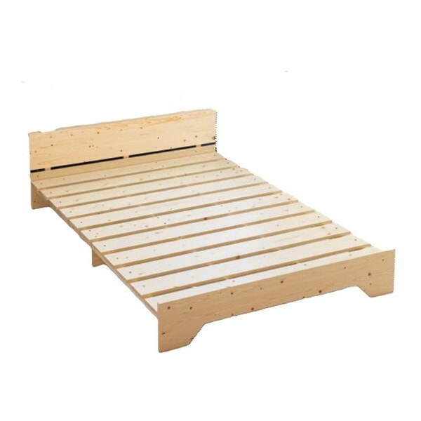 サン・ハーベスト ZLF-102 D NA 宮付き天然木ステージすのこベッド (ダブルサイズ) メーカー直送