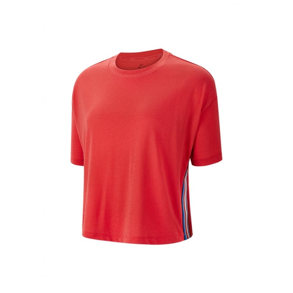 ナイキテープクロップトップ T シャツウィメンズトラックレッド