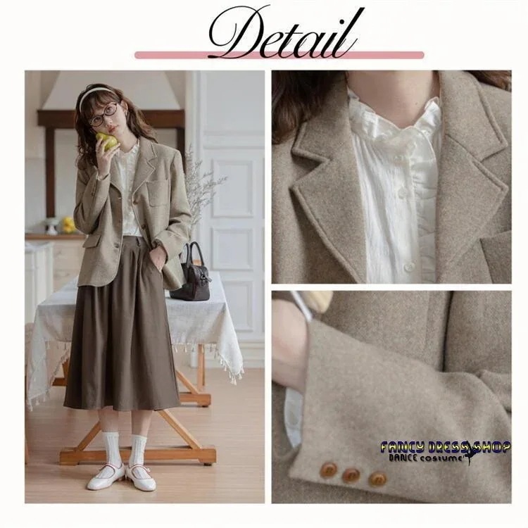 和服コスチュームコスチュームブレザー 学生 スーツ セレモニー スーツ ブラウン シンプル コート 入学式 フォマール スーツ 30代 母親 きれいめ ママ 卒業式 20代 無地 おしゃれ 【制服