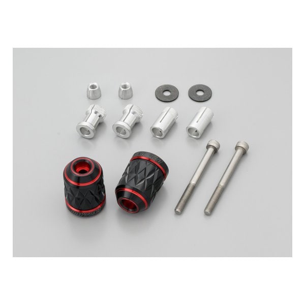 バーエンド スズキ / 汎用 ハンドル内径φ14-19 KIRIKO レッド 37029