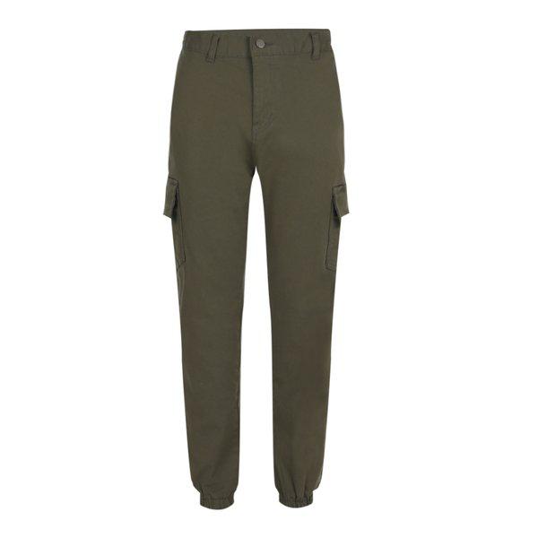 メンズ春秋用ストレッチカーゴバンディングジョガーパンツ NE-PTA-Q006-カーキ