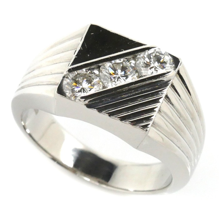 Pt900プラチナ ダイヤ リング・指輪 ダイヤモンド1.006ct 20号 14.5g メンズ 中古