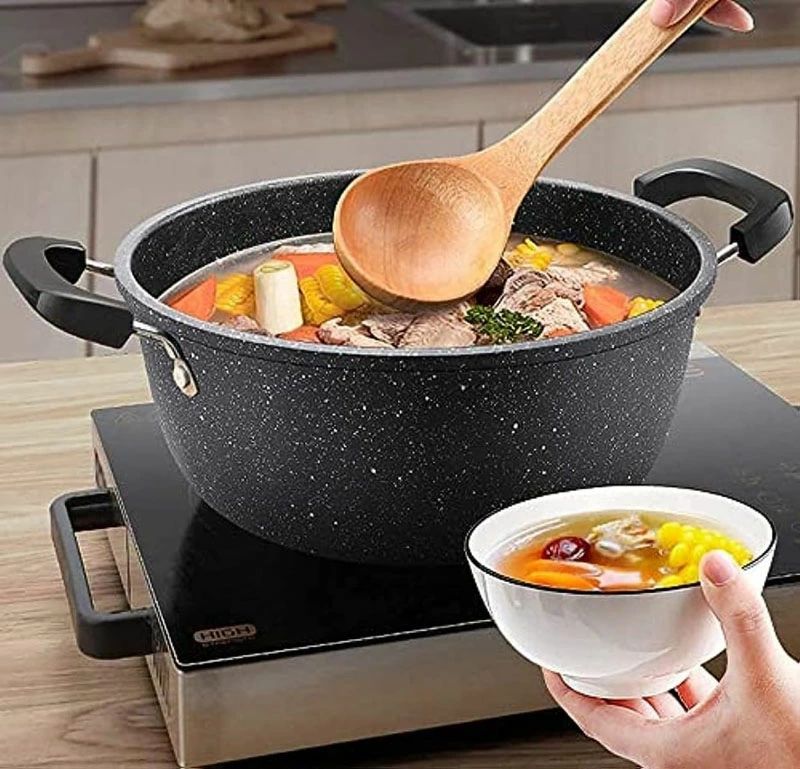 大セール両手鍋 煮物 シチューポット 蒸し鍋 マーブルプレミアム 22cm 26cm 30cm 大容量 焦げ付きにくい オール熱源対応 ガラス蓋付