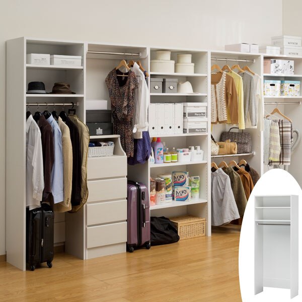 壁面収納 ハンガーラック 棚付 ポルターレクローク 幅80cm