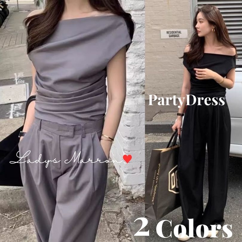 6月の新製品利用可能なポイント 結婚式パンツドレス 結婚式パンツスタイル 結婚式パンツスーツ 結婚式ドレスパンツ フレンチスリーブ 黒 20代 30代 40代 パーティードレス かっこいい 結婚式セッ