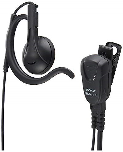 他サイト： スタンダードホライゾン SSM-59CSA 小型タイピンマイク&イヤホン(耳かけ式大型オープンエアータイプ)の商品画像