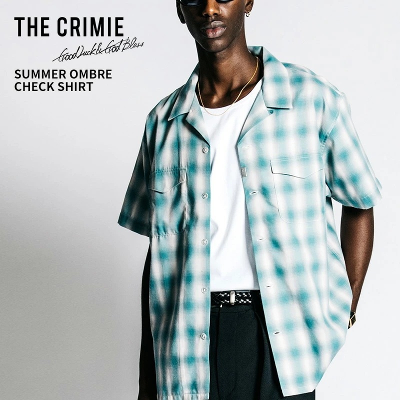 クライミー メンズ カジュアルシャツ 半袖シャツ THE CRIMIE サマーオンブレ チェックシャツ CR1-02F1-SS13
