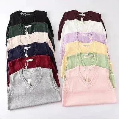 【20点セット】メガ割25ニットベスト14色 セーラー服 コス コスプレ 女子高生 制服 学校 セーターXS-Xqoo10