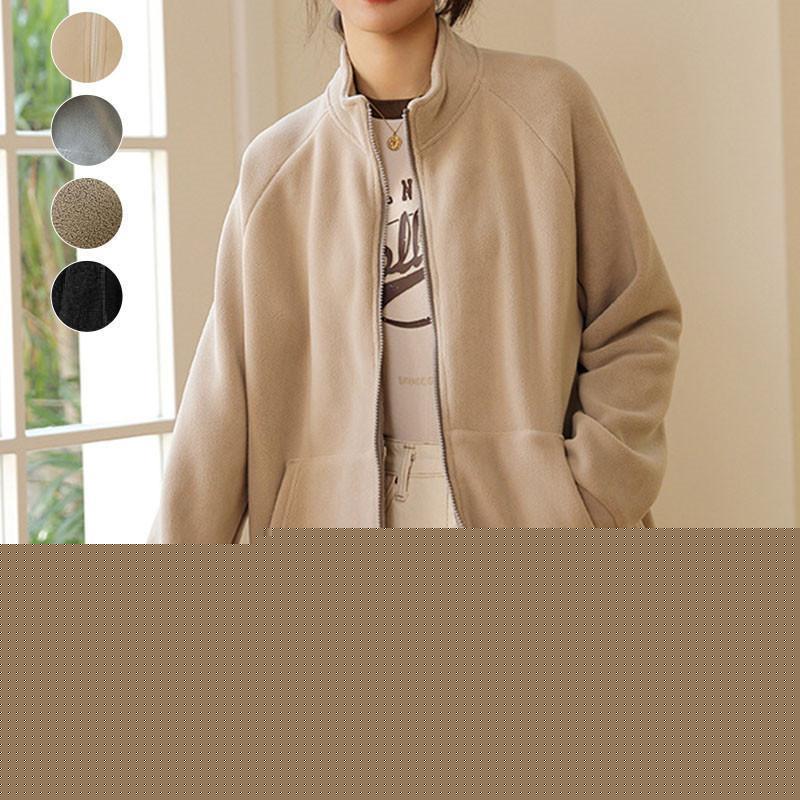 【急速出荷 2025年新作】フリースジャケット レディース ボアジャケット パーカー ブルゾン トップス 無地 羽織り カジュアル 保温 ゆったり 通勤 おしゃれ