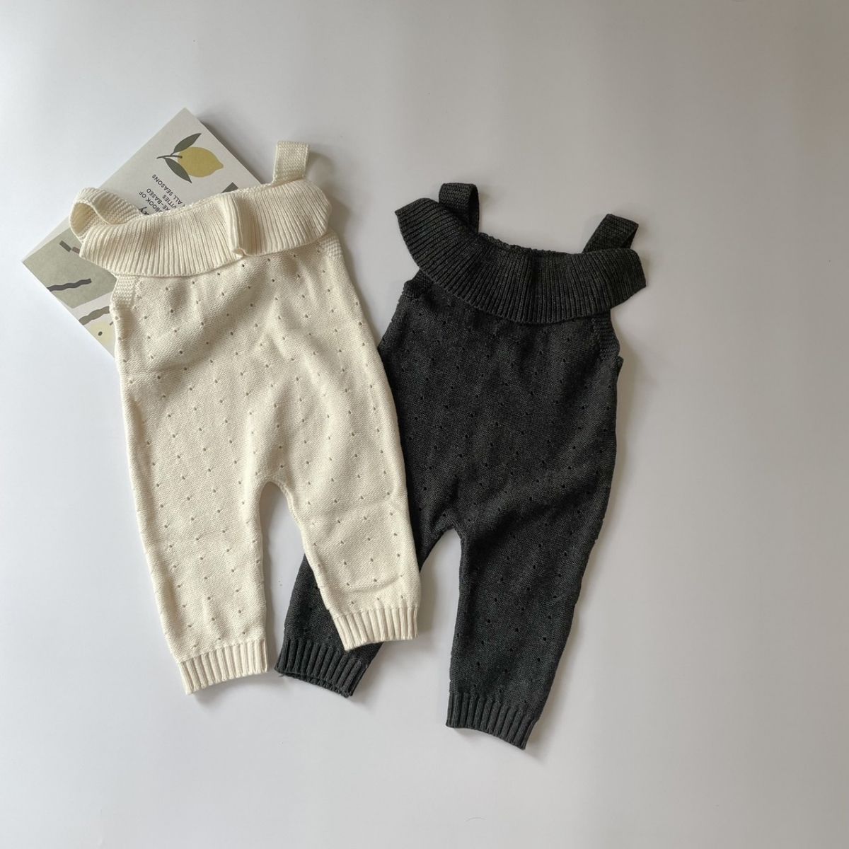 【在庫一掃セ一ル】【即日発送】キッズ ベビー 女子 男子 フリル ニット サロペット baby frill knit salopette ロンパース オールインワン オーバーオール パンツ ロングパン