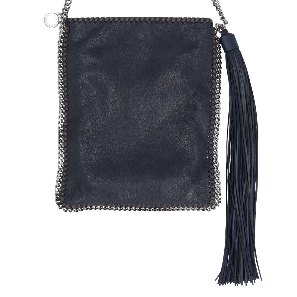 ステラマッカートニー フリンジ付き ファラベラ ショルダーバッグ ポリエステル ネイビー Stella McCartney 中古