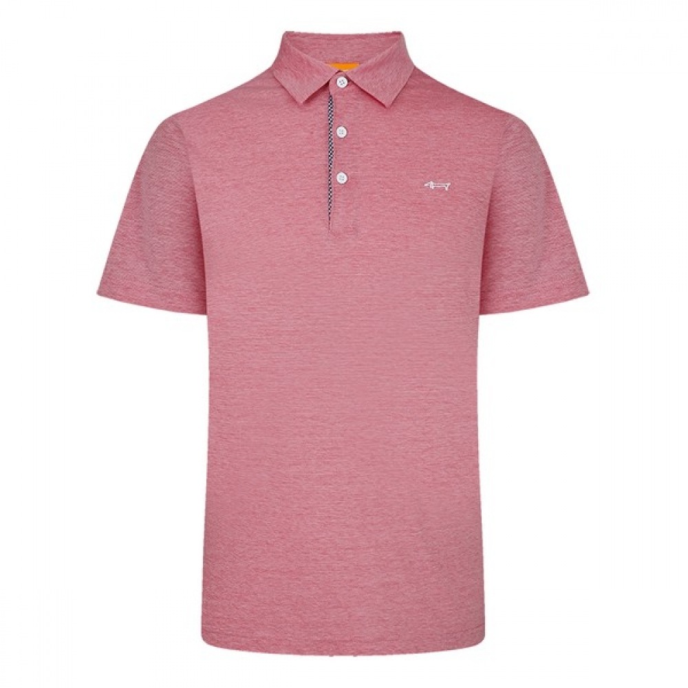 (Louis Castel) メンズダックスフンド刺繍入りブルーハイジファブリックエリー T シャツ