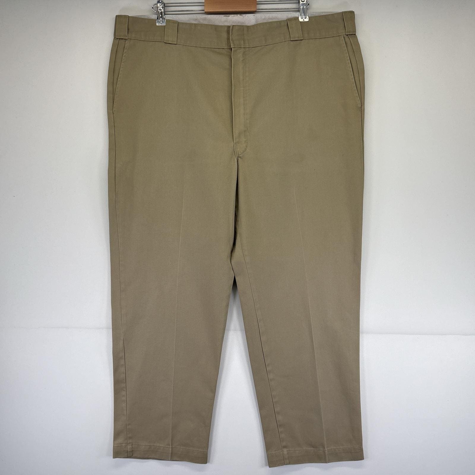 古着 80s/80年代 ヴィンテージ USA製 ワークパンツ チビタグ センタープレス 大きいサイズ w44 L30 ベージュ メンズ