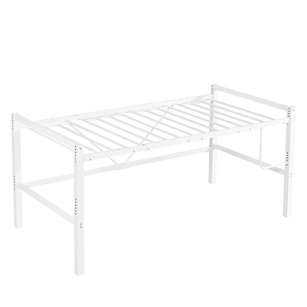 【高さ90cmSDセミダブル】ロフトベッド パイプベッド シングルベッド ロータイプ 省スペース 収納 北欧風 大人 一人暮らし スチール 耐震 ベッド 高さ調整可能 長さ195×幅123cm×高さ