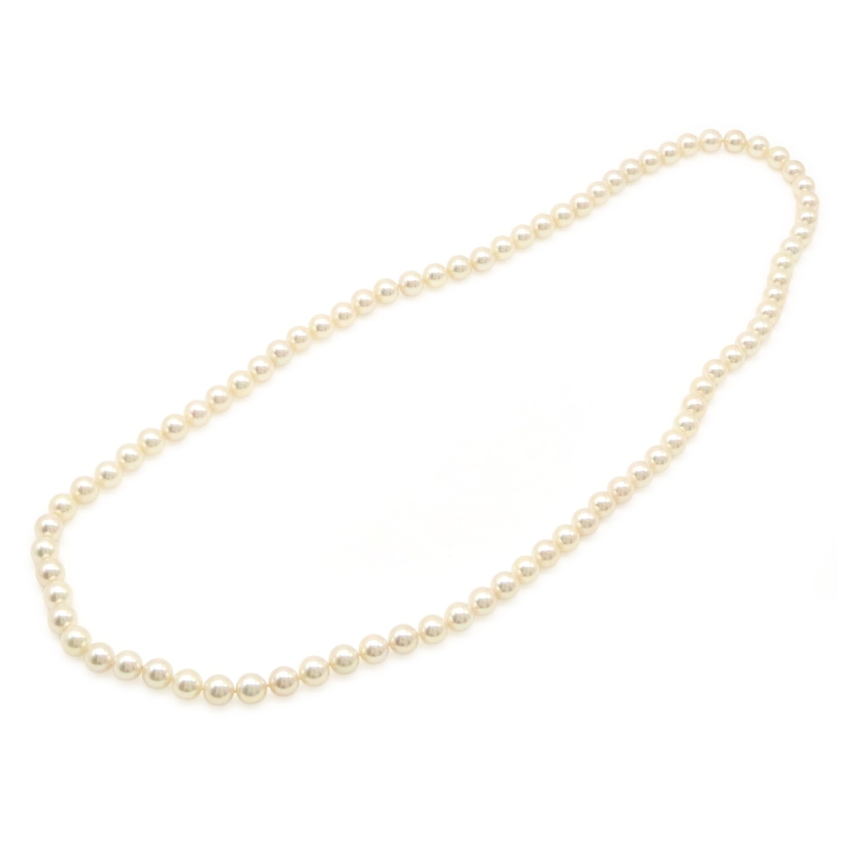 パール ネックレス ロングネックレス 2重巻き 二重 真珠 8.5m/m-9.0m/m クリーム