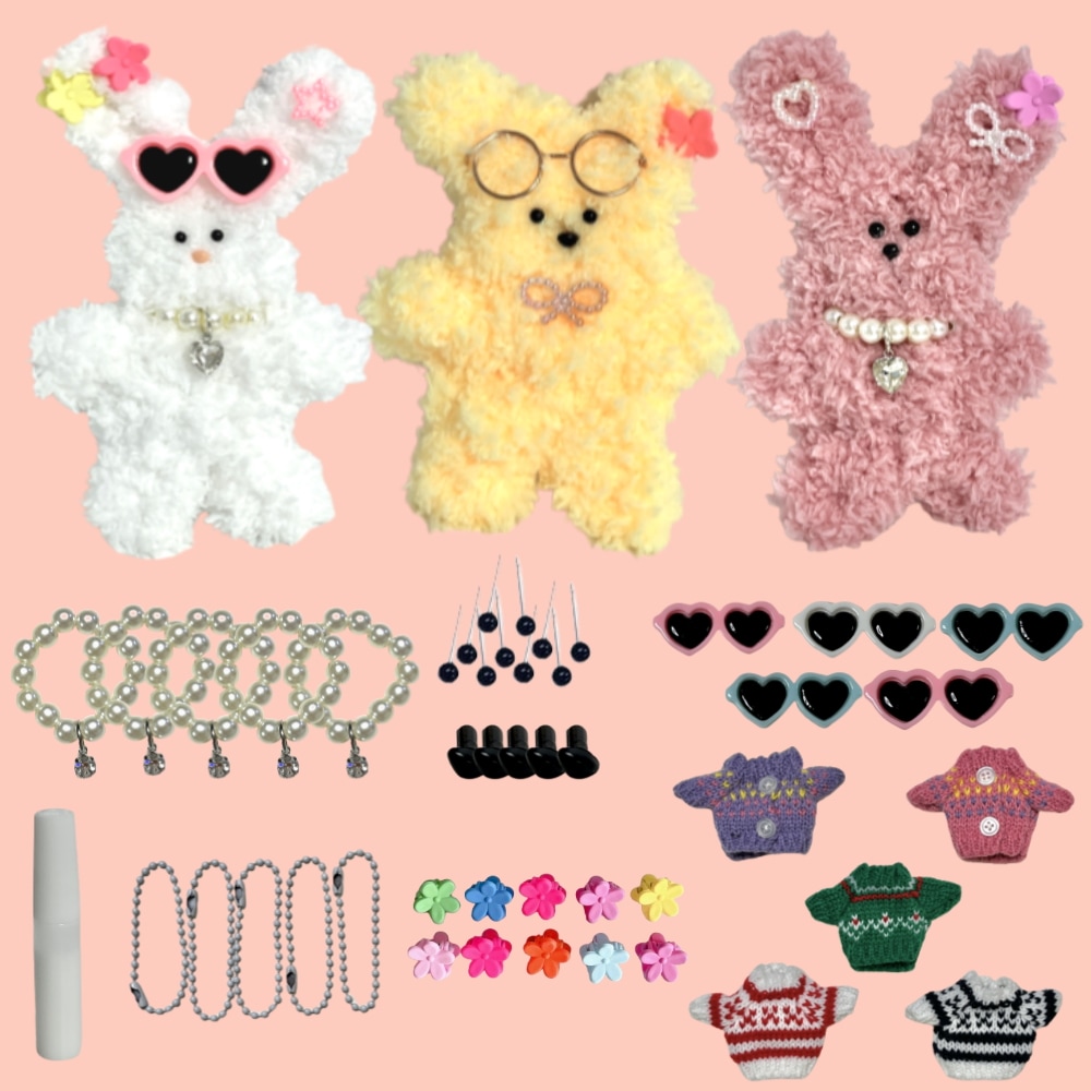 [5匹分量] メイゾイモル人形 副資材集 目鼻人形服 副資材セット